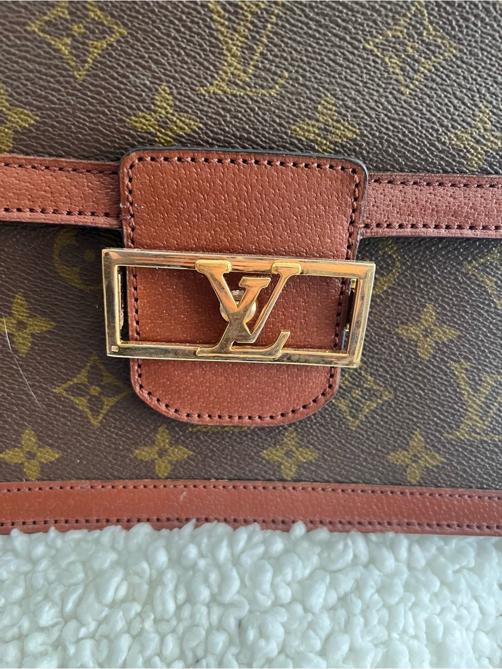 LOUIS VUITTON Sac Dauphine Shoulder Bag vintage Brown Monogram Canvas w/ COA - Picture 4 of 17